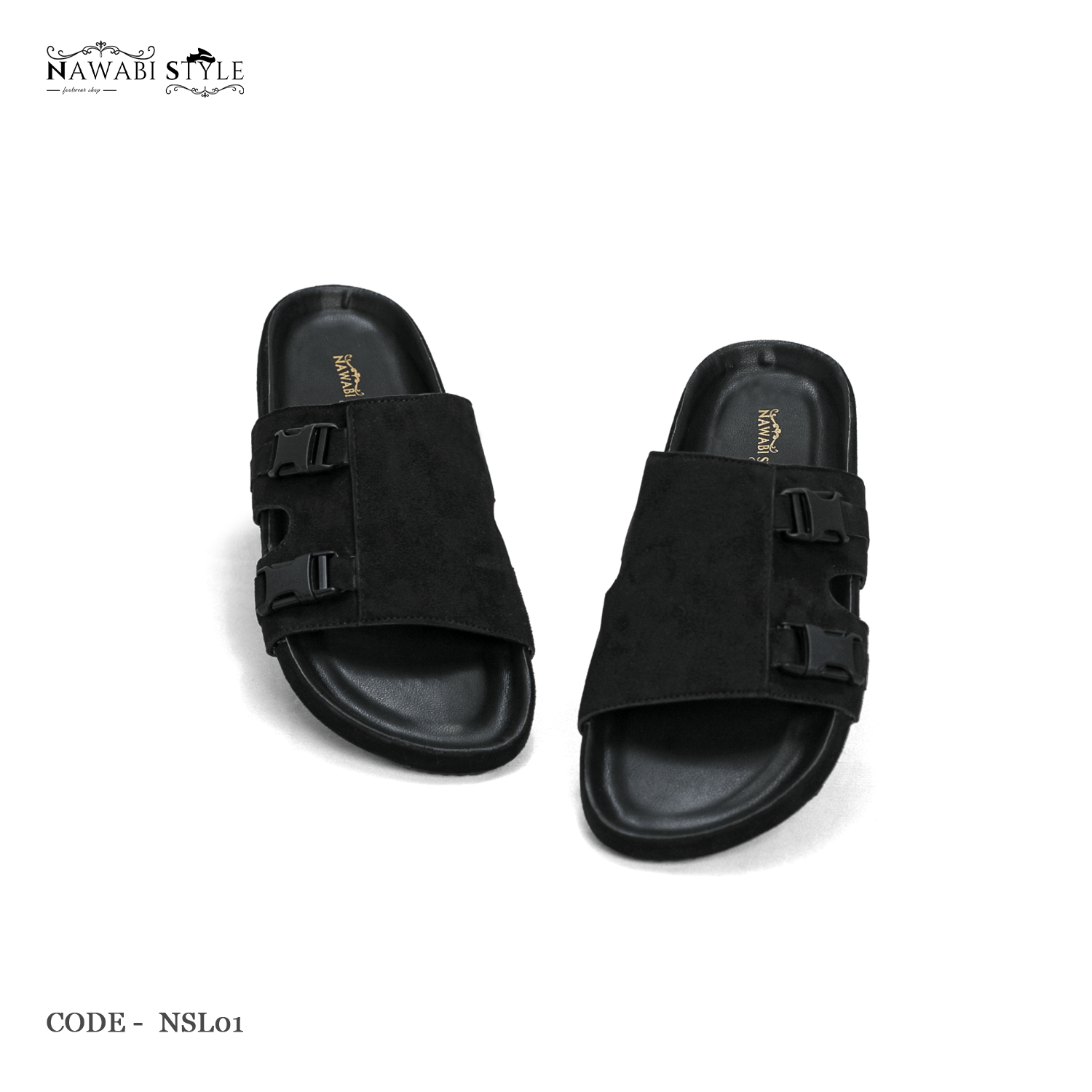 4_3d43983d-2cb5-4f58-a407-7e4385492ae8 (1) Comfort Arizona Sandal – NSL01-BK - Image 1